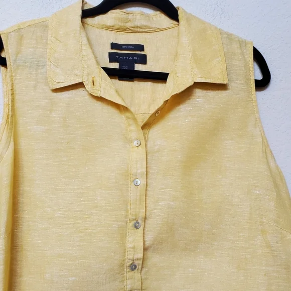 Tahari Sleeveless Half Button Front Dress. Size 2x - Picture 2 of 4